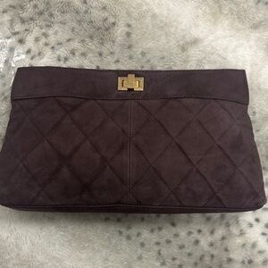 Chic Quilted Clutch in Deep Brown
